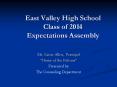 East Valley High School Class of 2014 Expectations Assembly PowerPoint PPT Presentation