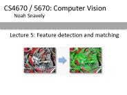 Lecture 5: Feature detection and matching
