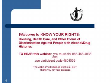 Welcome to KNOW YOUR RIGHTS: