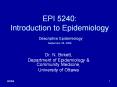 EPI 5240: Introduction to Epidemiology Descriptive Epidemiology September 28, 2009 PowerPoint PPT Presentation