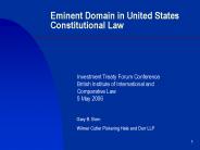 Eminent Domain in United States Constitutional Law
