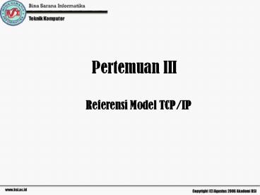 Referensi Model TCP/IP