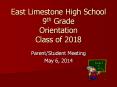 East Limestone High School 9th Grade Orientation Class of 2018 PowerPoint PPT Presentation