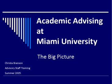 Academic Advising at Miami University