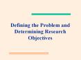 Defining the Problem and Determining Research Objectives PowerPoint PPT Presentation