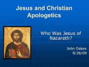 Jesus and Christian Apologetics