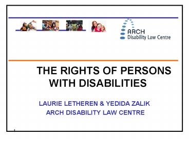 THE RIGHTS OF PERSONS WITH DISABILITIES