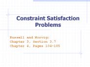 Constraint Satisfaction Problems