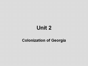 Colonization of Georgia