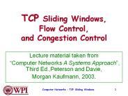 TCP Sliding Windows, Flow Control, and Congestion Control
