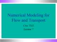 Numerical Modeling for Flow and Transport PowerPoint PPT Presentation