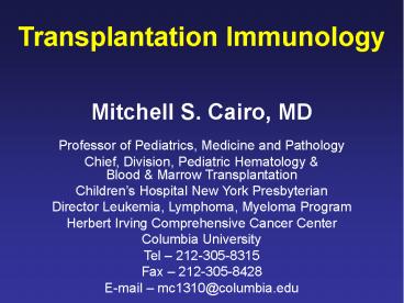 Transplantation Immunology
