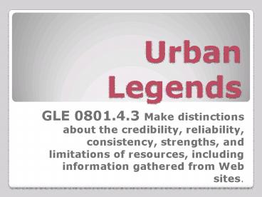 Urban Legends