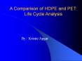 A Comparison of HDPE and PET:  Life Cycle Analysis PowerPoint PPT Presentation