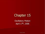 Oscillatory Motion