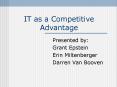 IT as a Competitive Advantage PowerPoint PPT Presentation