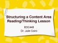 Structuring a Content Area Reading/Thinking Lesson PowerPoint PPT Presentation