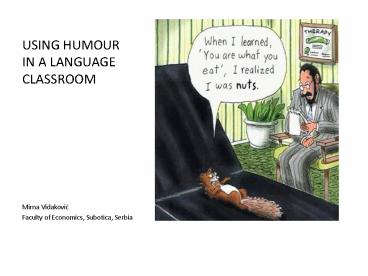 USING HUMOUR IN A LANGUAGE CLASSROOM