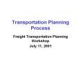 Transportation Planning Process PowerPoint PPT Presentation