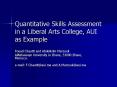 Quantitative Skills Assessment in a Liberal Arts College, AUI as Example PowerPoint PPT Presentation