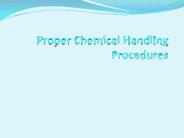 Proper Chemical Handling Procedures