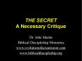 THE SECRET A Necessary Critique PowerPoint PPT Presentation