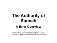The Authority of Sunnah