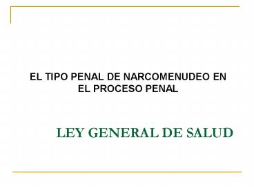 LEY GENERAL DE SALUD