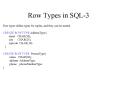 Row Types in SQL-3 PowerPoint PPT Presentation
