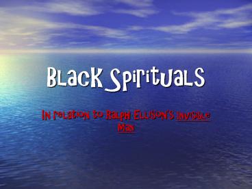 Black Spirituals