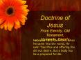 Doctrine of Jesus From Eternity, Old Testament, Humanity, Divinity PowerPoint PPT Presentation