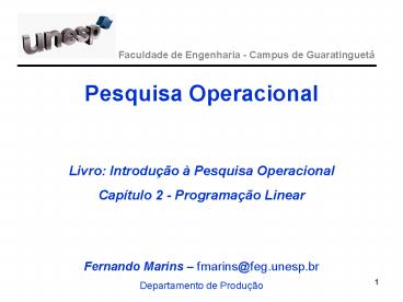 Faculdade de Engenharia - Campus de Guaratinguet