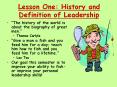 Lesson One: History and Definition of Leadership PowerPoint PPT Presentation
