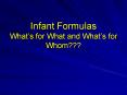 Infant Formulas What PowerPoint PPT Presentation