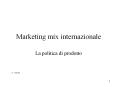 Marketing mix internazionale PowerPoint PPT Presentation