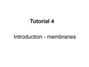 Introduction - membranes