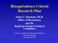 Bioequivalence Criteria Research Plan PowerPoint PPT Presentation