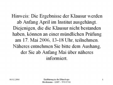 Hinweis: Die Ergebnisse der Klausur werden ab Anfang April im Institut ausgeh