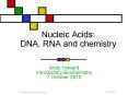 Nucleic Acids: DNA, RNA and chemistry PowerPoint PPT Presentation