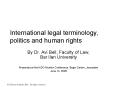 International legal terminology, politics and human rights PowerPoint PPT Presentation