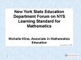 New York State Education Department Forum on NYS Learning Standard for Mathematics PowerPoint PPT Presentation