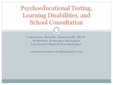 Courtenay Rourke Ainsworth, Ph.D.