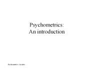 Psychometrics: An introduction
