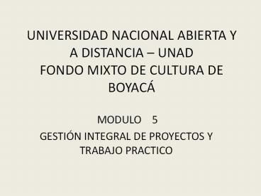 UNIVERSIDAD NACIONAL ABIERTA Y A DISTANCIA 