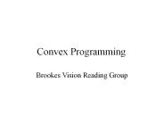 Convex Programming