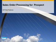 Sales Order Processing for Prospect