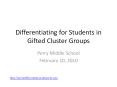 Differentiating for Students in Gifted Cluster Groups PowerPoint PPT Presentation