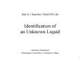 Identification of an Unknown Liquid PowerPoint PPT Presentation