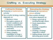 Crafting vs. Executing Strategy