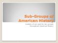 Sub-Groups of American History PowerPoint PPT Presentation